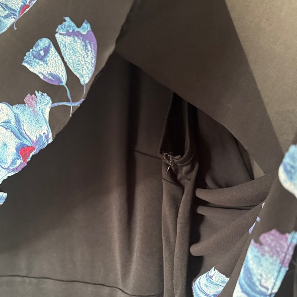 Hanna Nikole Classy Black w/blue flowers Evening Dress size 22W - Picture 8 of 9